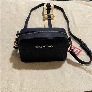 Valentino navy / gold accented Crossbody Bag
